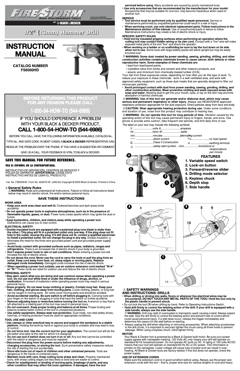 First page image of the manual for FS6000HD