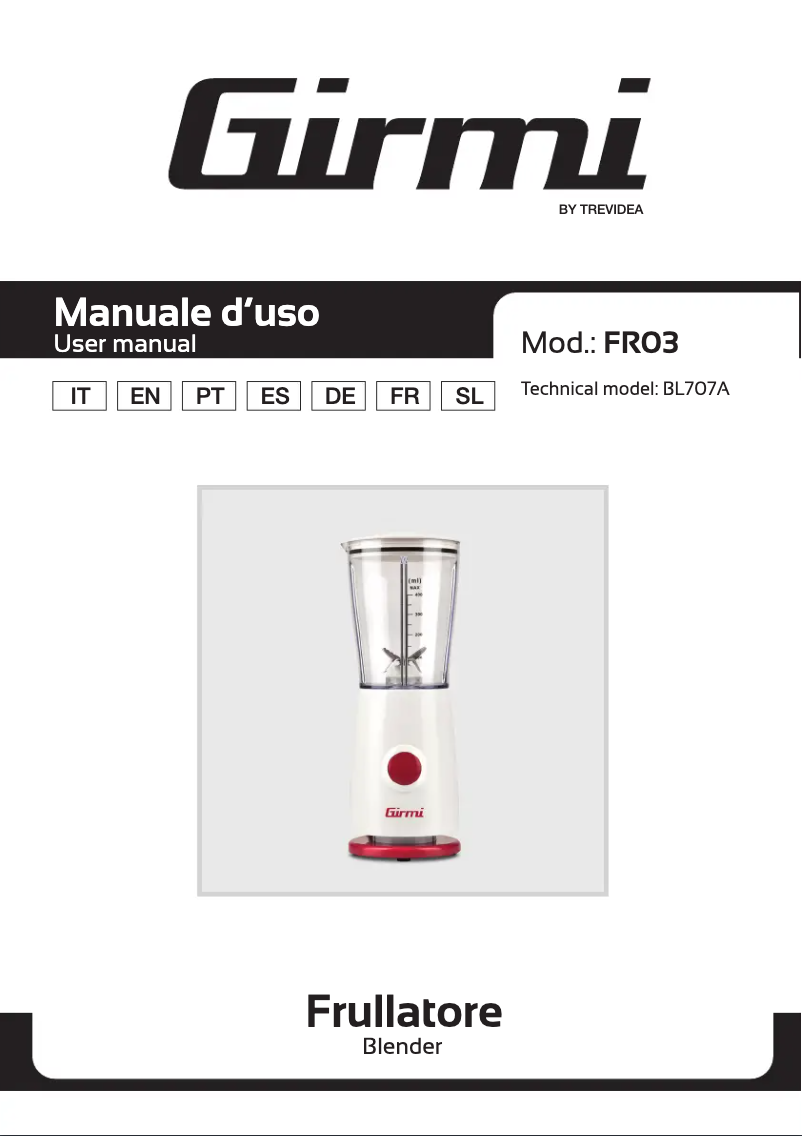 First page image of the manual for FR03