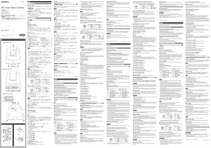 Page 1 of the manual Installation Guide Sony SRG-120DU