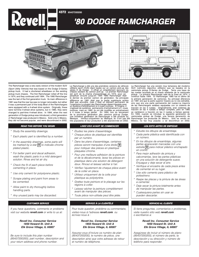 First page image of the manual for 1980 Dodge Ramcharger