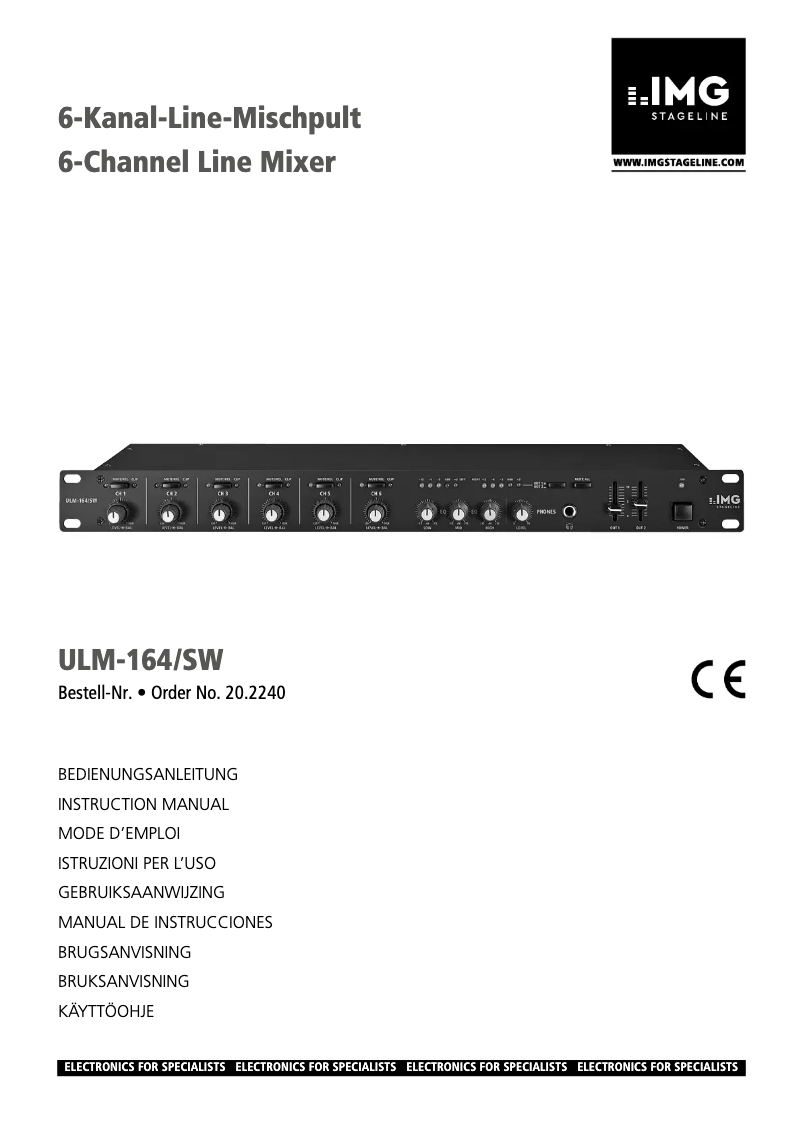 Page 1 of the manual User Manual IMG Stageline ULM-164/SW