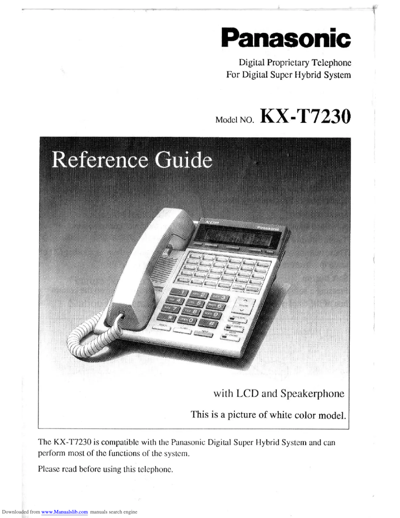 First page image of the manual for KX-T7230