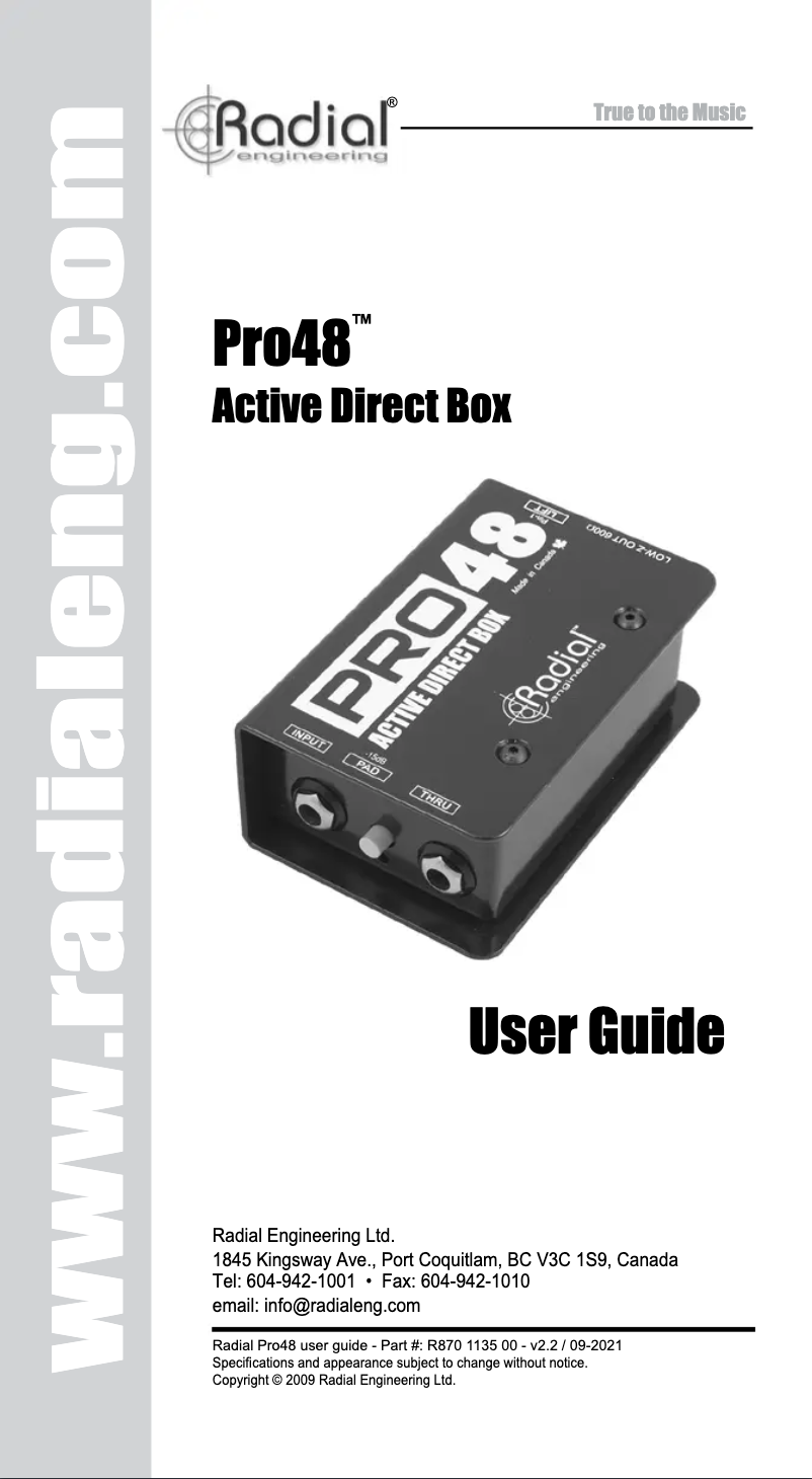 First page image of the manual for Pro48