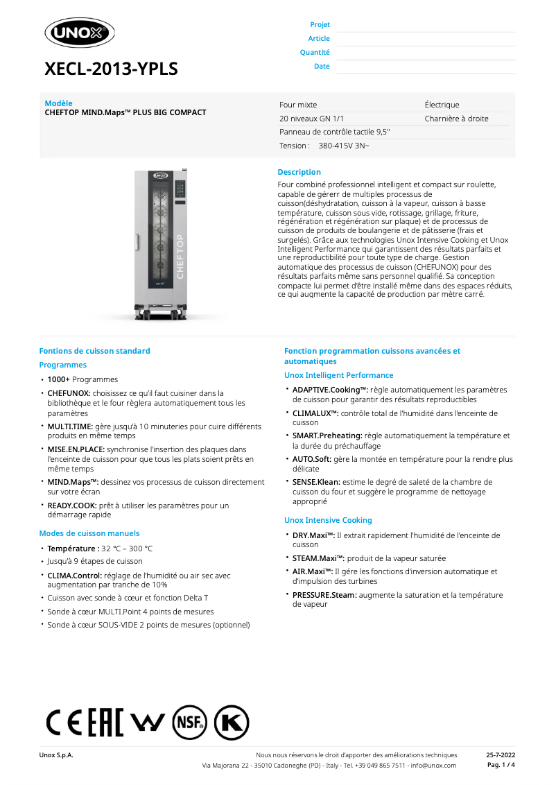 First page image of the manual for CHEFTOP MIND.Maps BIG COMPACT PLUS