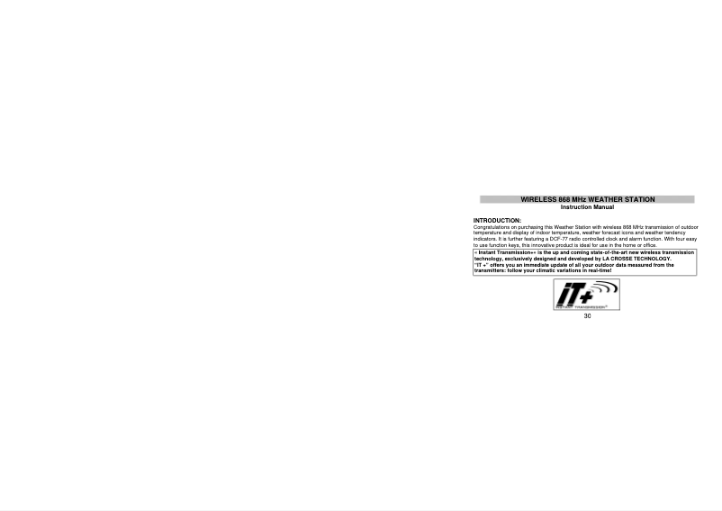 First page image of the manual for WS9132