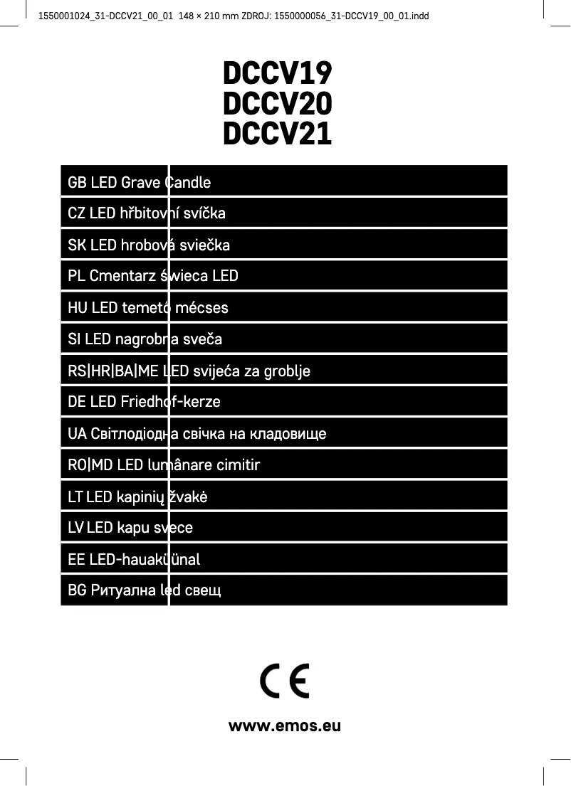 First page image of the manual for DCCV21