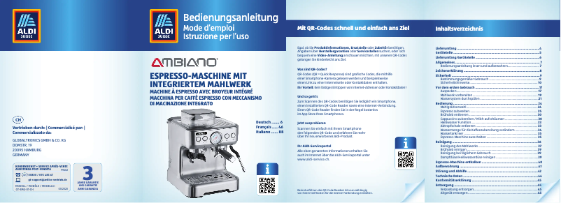 Page 1 of the manual User Manual Ambiano GT-EMG-01-CH