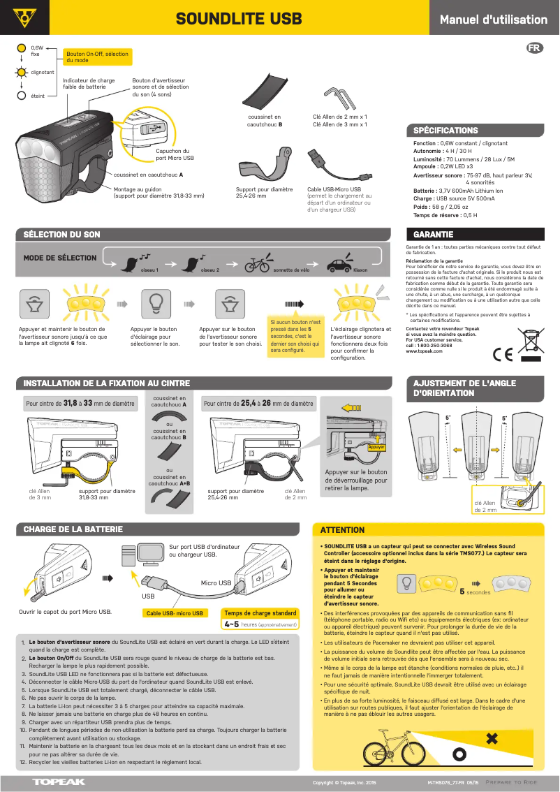 First page image of the manual for SoundLite USB