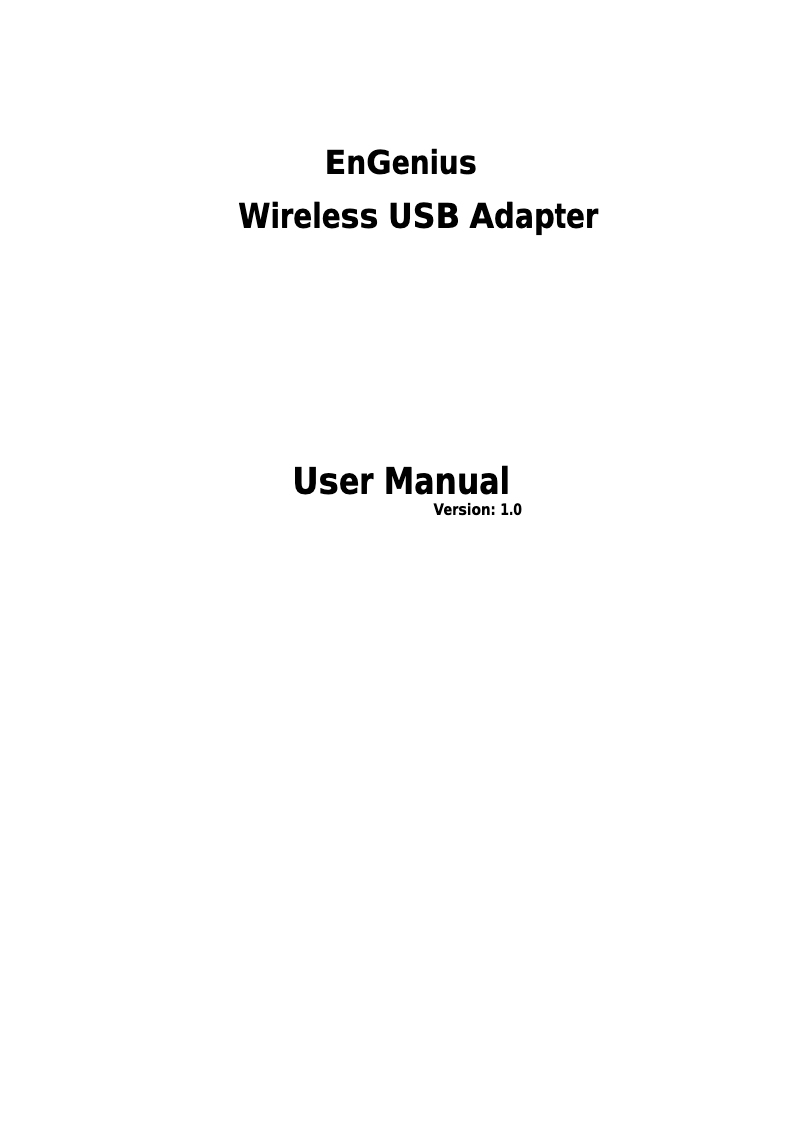 Page 1 of the manual User Manual EnGenius EUB9707