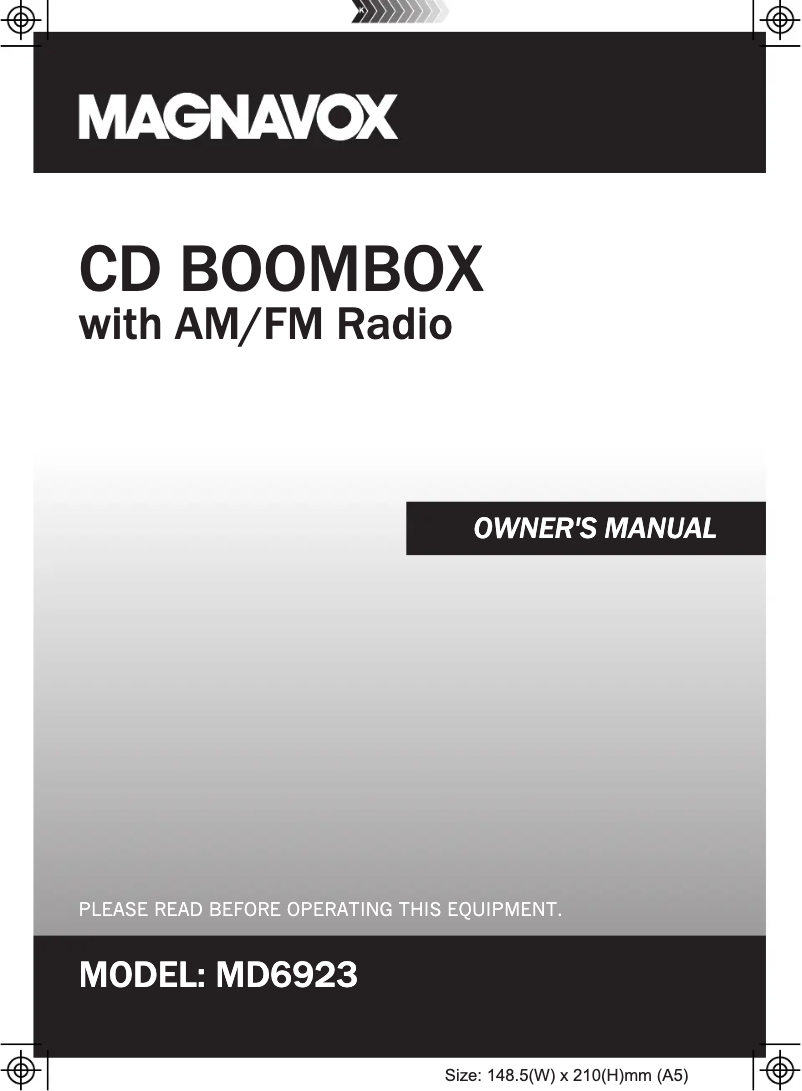 Page 1 of the manual User Manual Magnavox MD6923