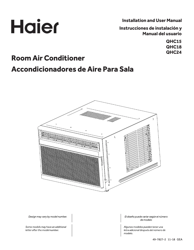 Page 1 of the manual Use and Maintenance Manual Haier QHC24DX