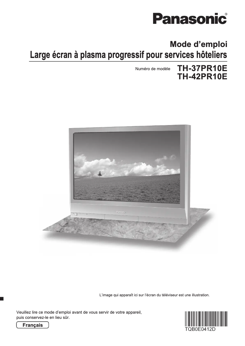 First page image of the manual for Viera TH-37PR10E