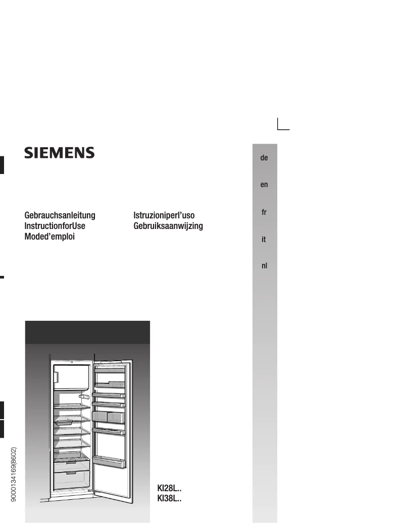 Page 1 of the manual User Manual Siemens KI38LA40