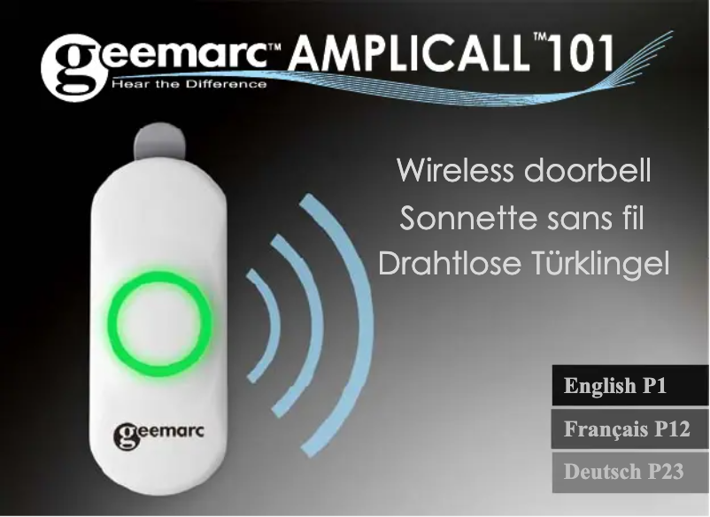 Page 1 of the manual User Manual Geemarc AMPLICALL 101