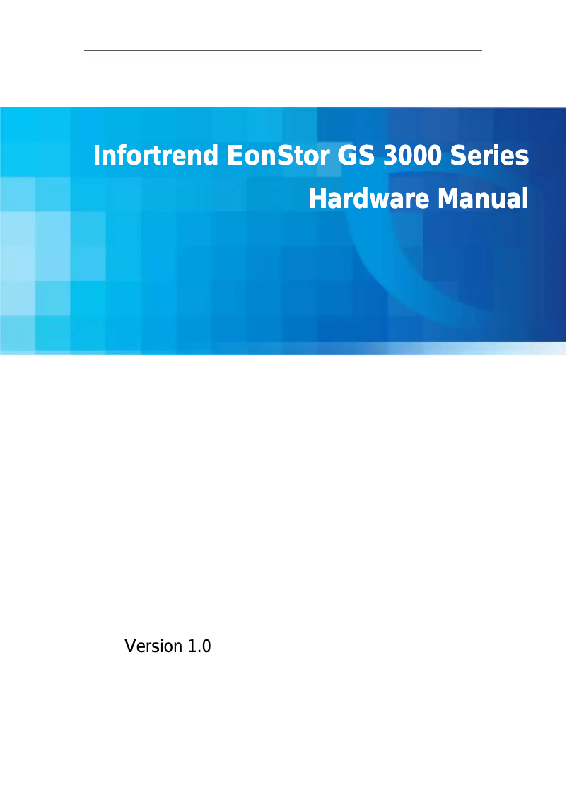 Page 1 of the manual User Manual Infortrend GS 3016