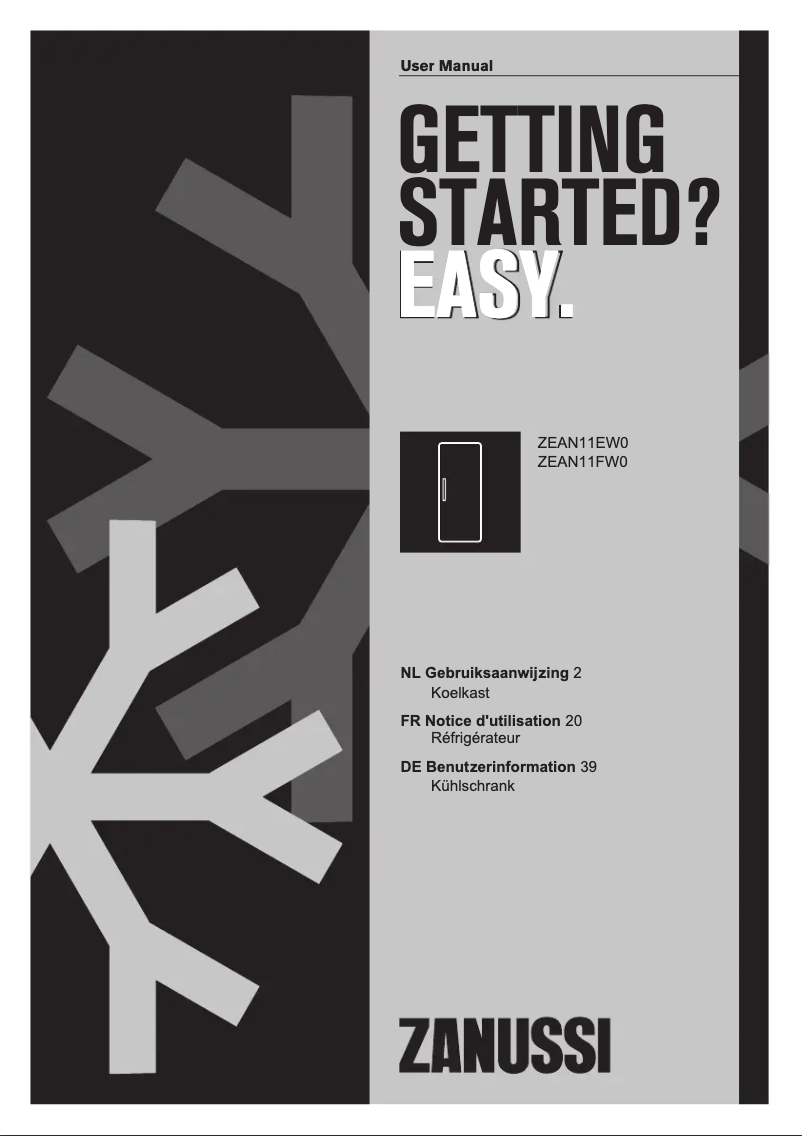 Page 1 of the manual User Manual Zanussi ZEAN11FW0
