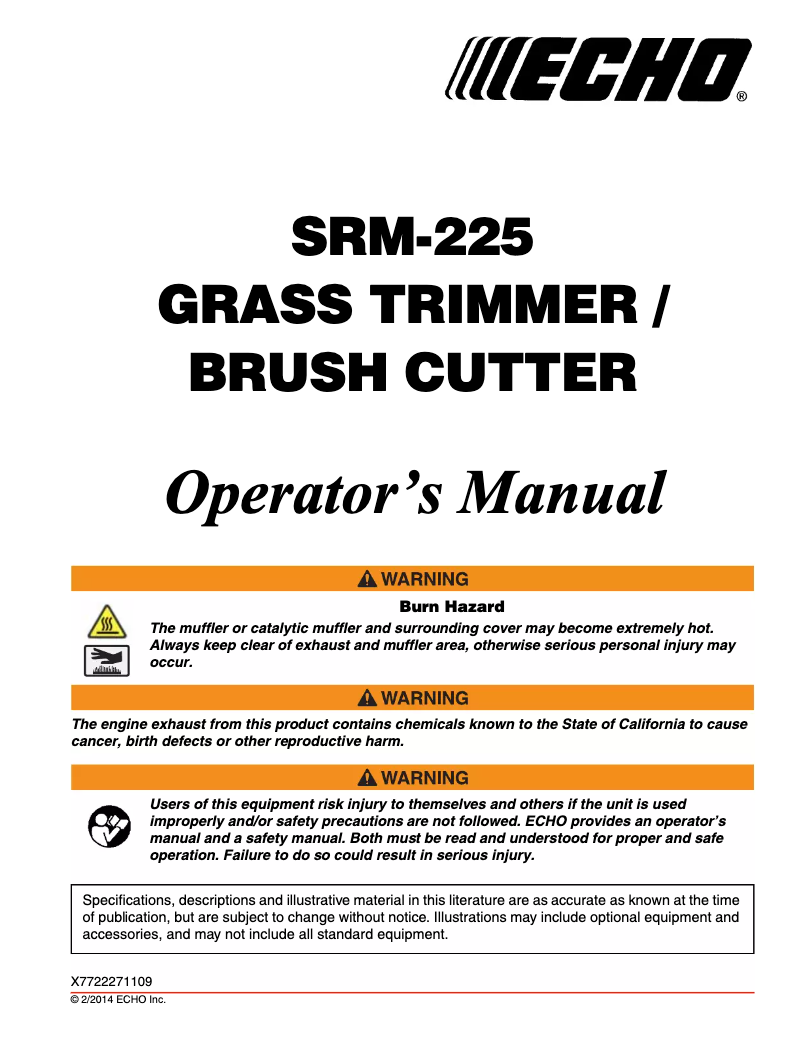 First page image of the manual for SRM-225