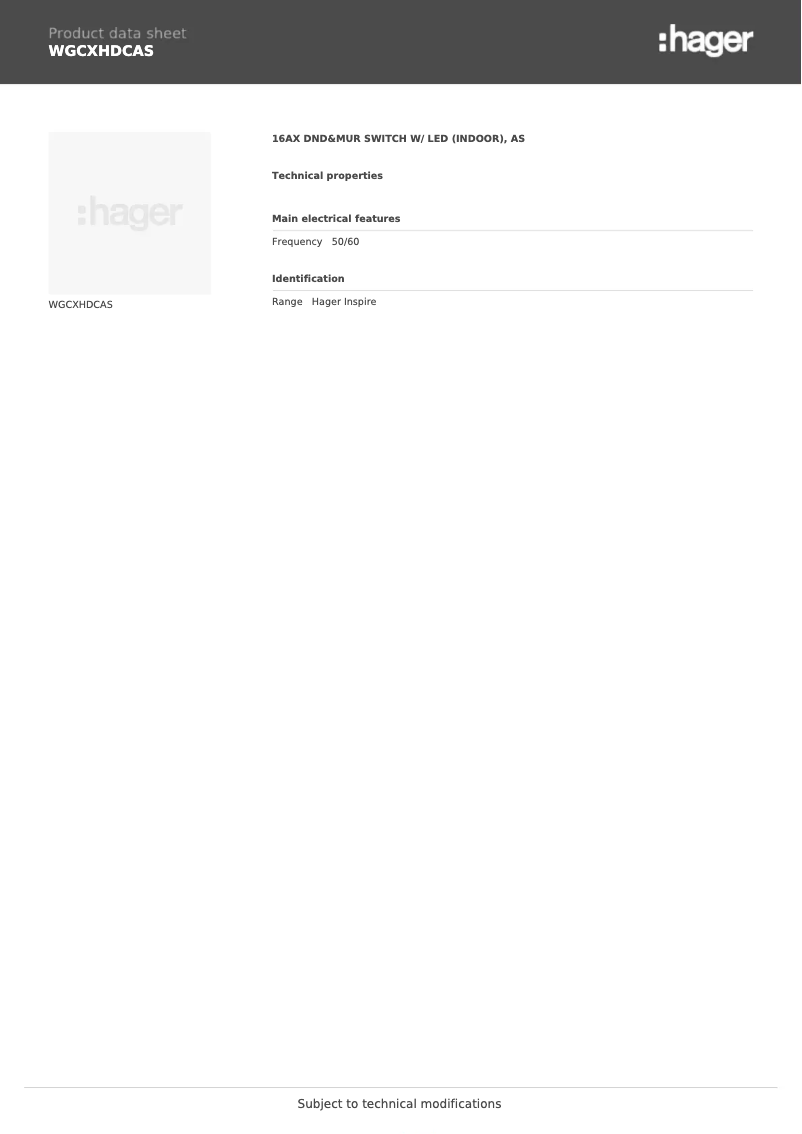 First page image of the manual for WGCXHDCAS