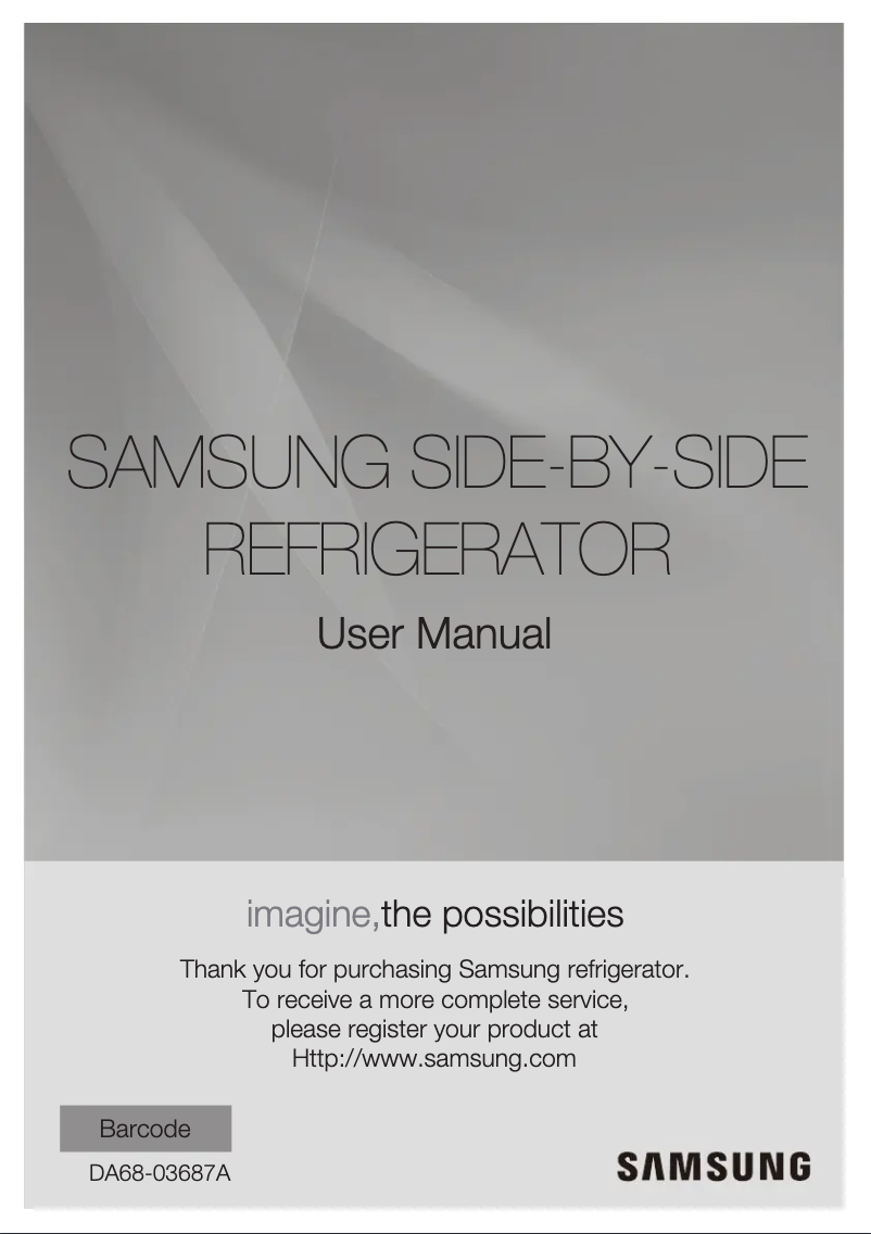 Page 1 of the manual User Manual Samsung RS542NCAESL