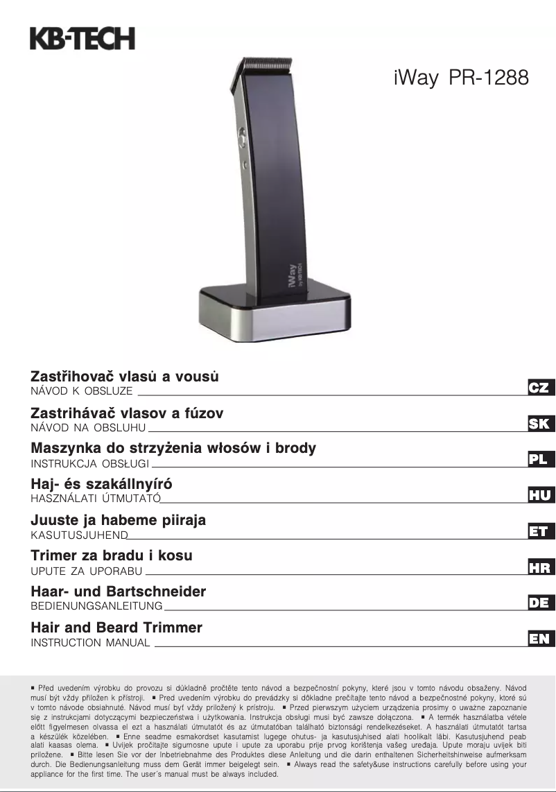 First page image of the manual for PR-1288