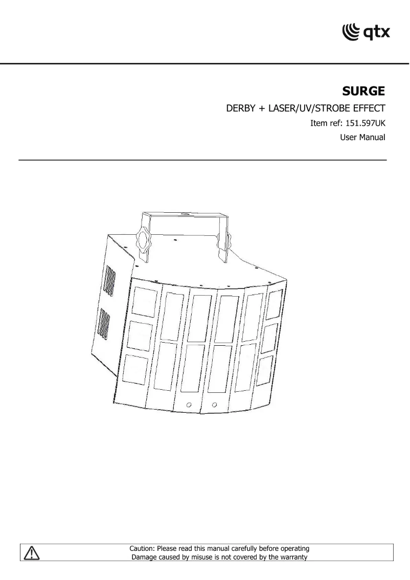 Page 1 of the manual User Manual Qtx SURGE
