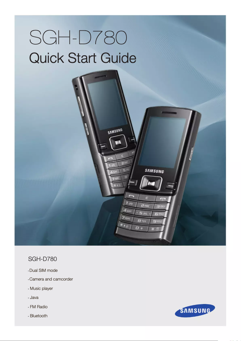 First page image of the manual for SGH-D780M