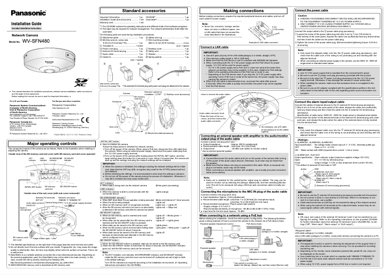Page 1 of the manual User Manual Panasonic WVSFN480