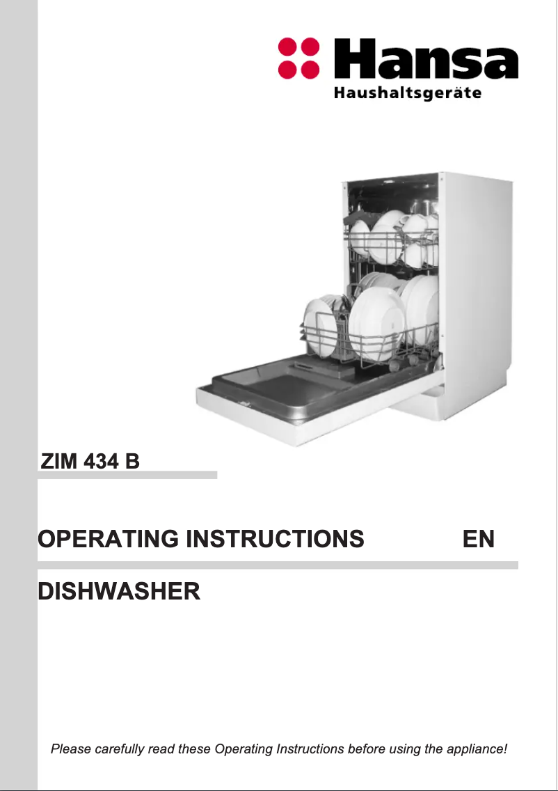 First page image of the manual for ZIM 434 B