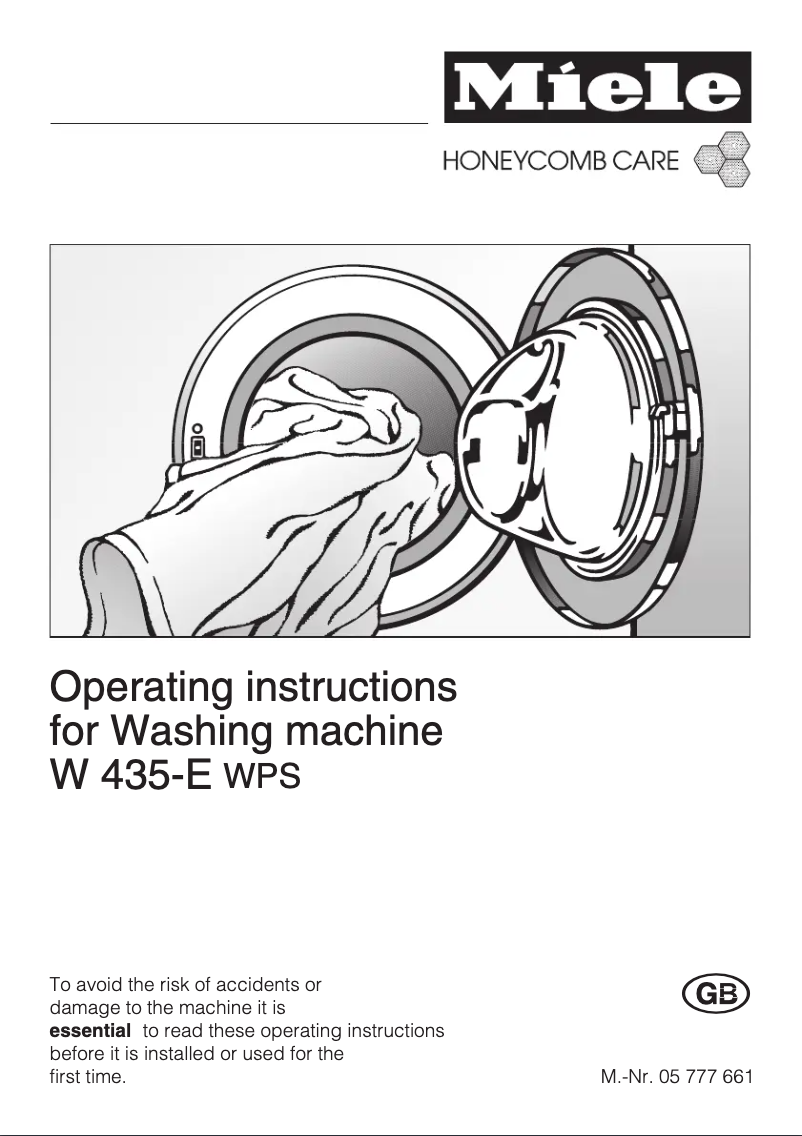 Page 1 of the manual User Manual Miele W 435-E