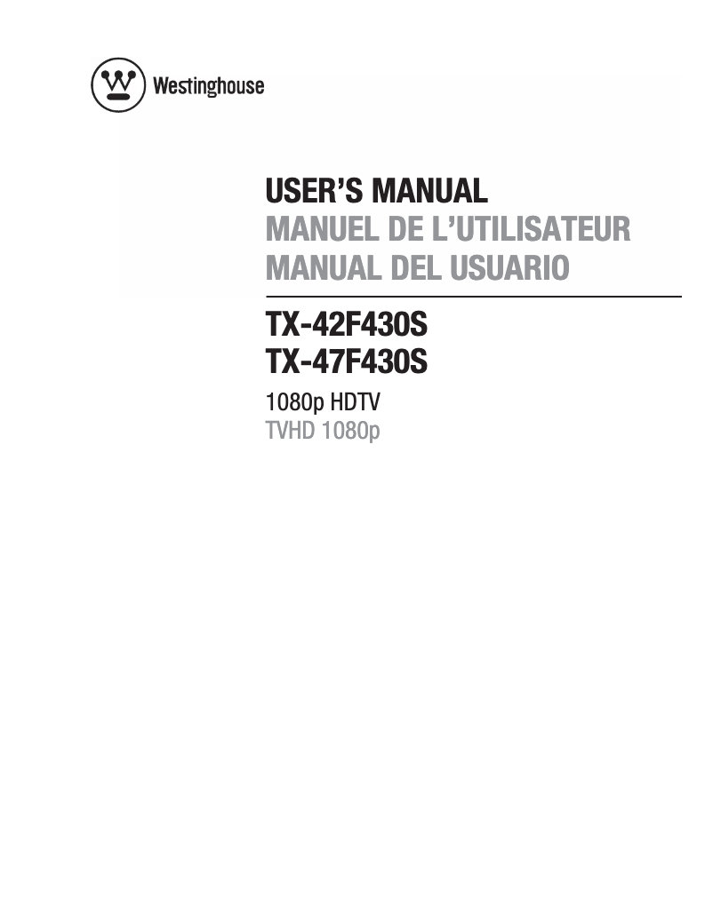 Image de la première page du manuel de l'appareil TX-42F430S