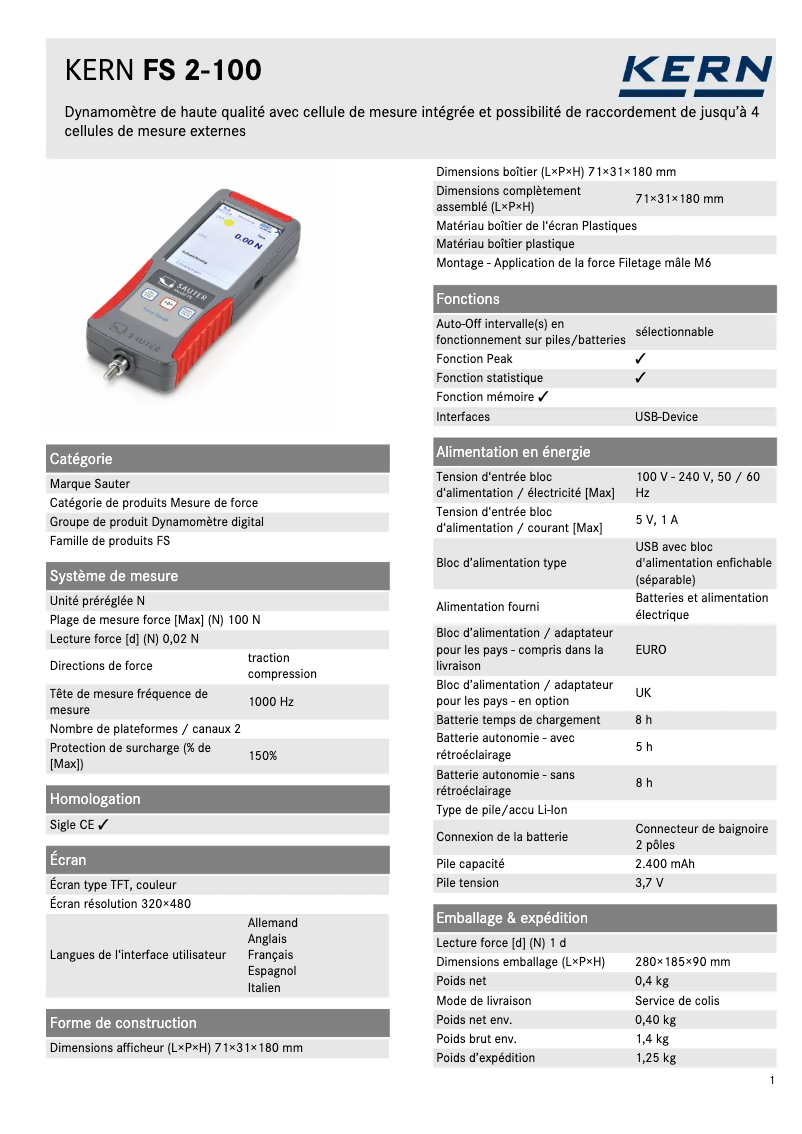 First page image of the manual for FS 2-100