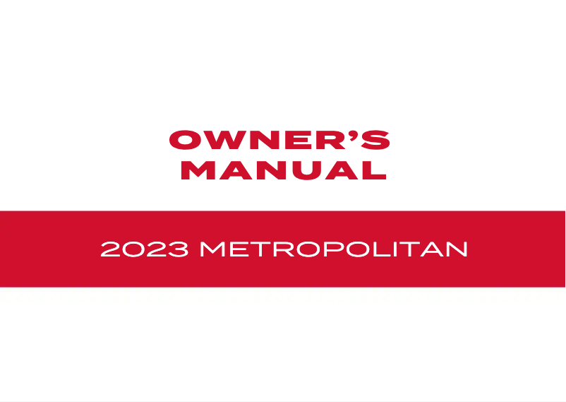Page 1 of the manual User Manual Honda Metropolitan (2023)