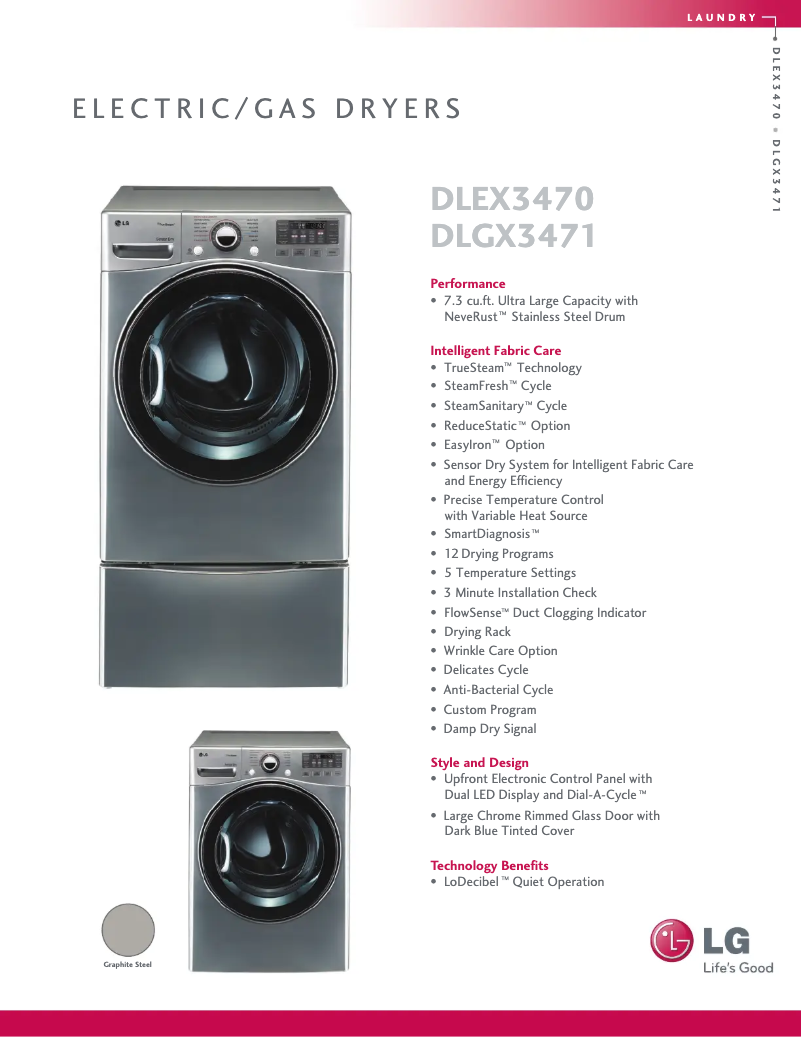 First page image of the manual for DLEX3470V