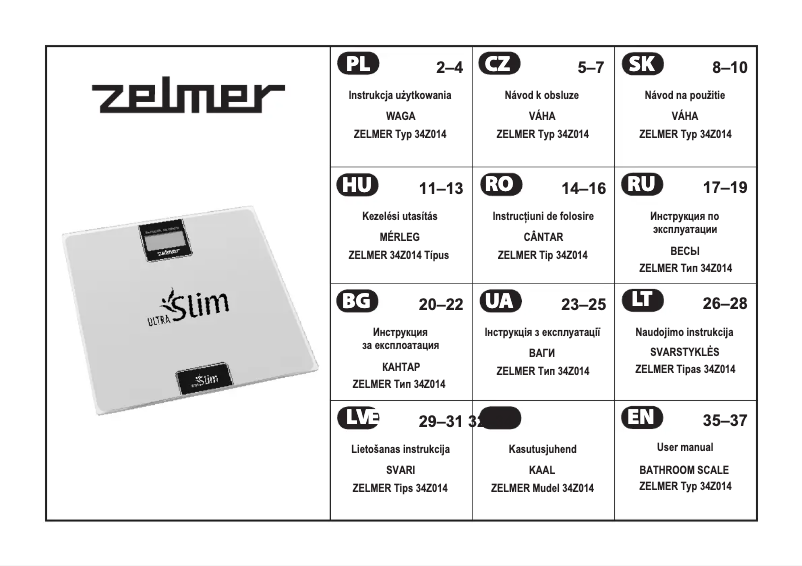 Image de la première page du manuel de l'appareil 34Z014