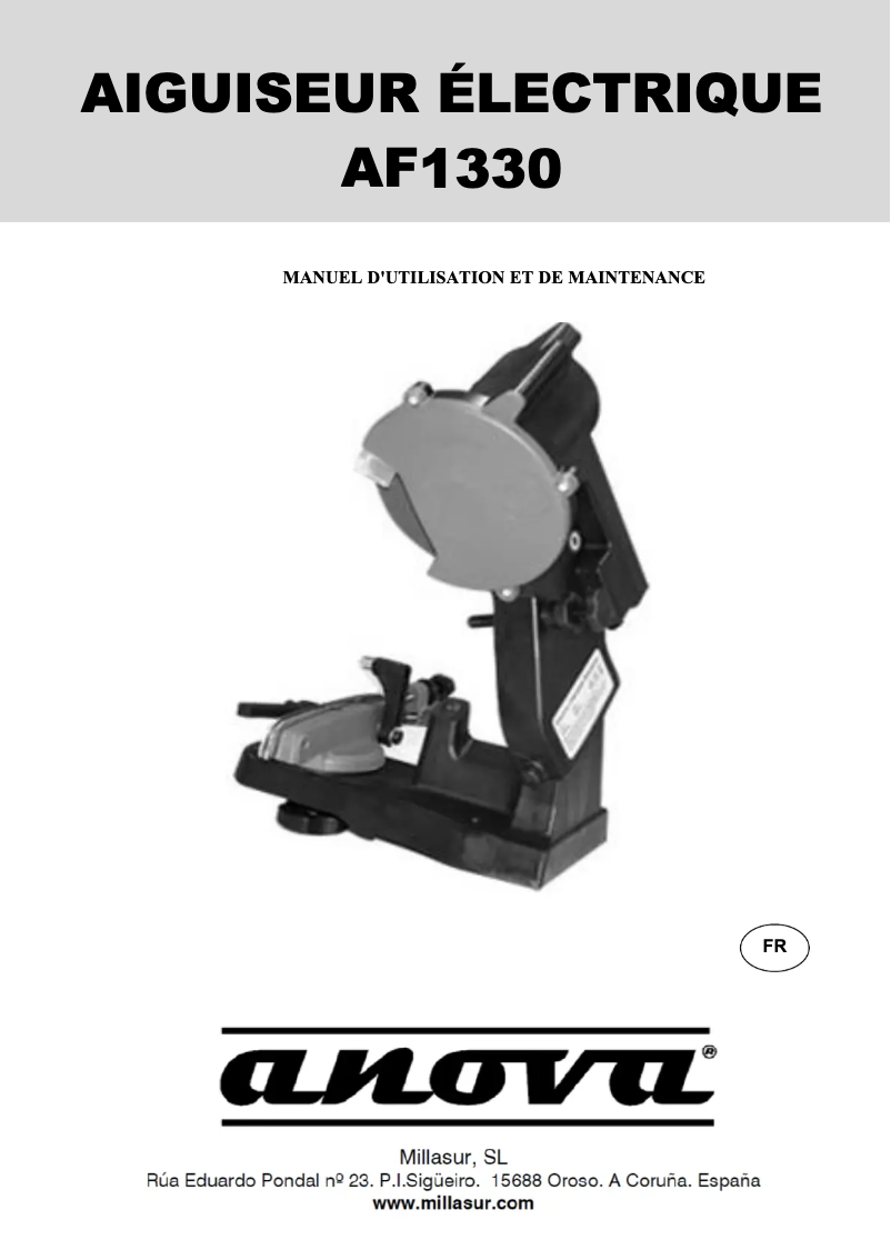 Page 1 of the manual User Manual Anova AF1330