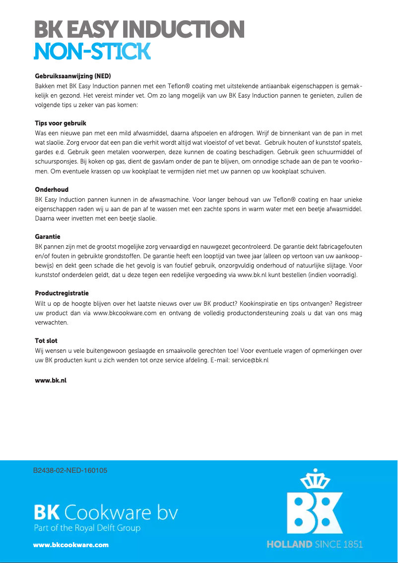 Page 1 of the manual User Manual BK B2438.750