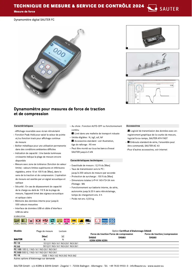 Page 1 of the manual Brochure Kern FC 100