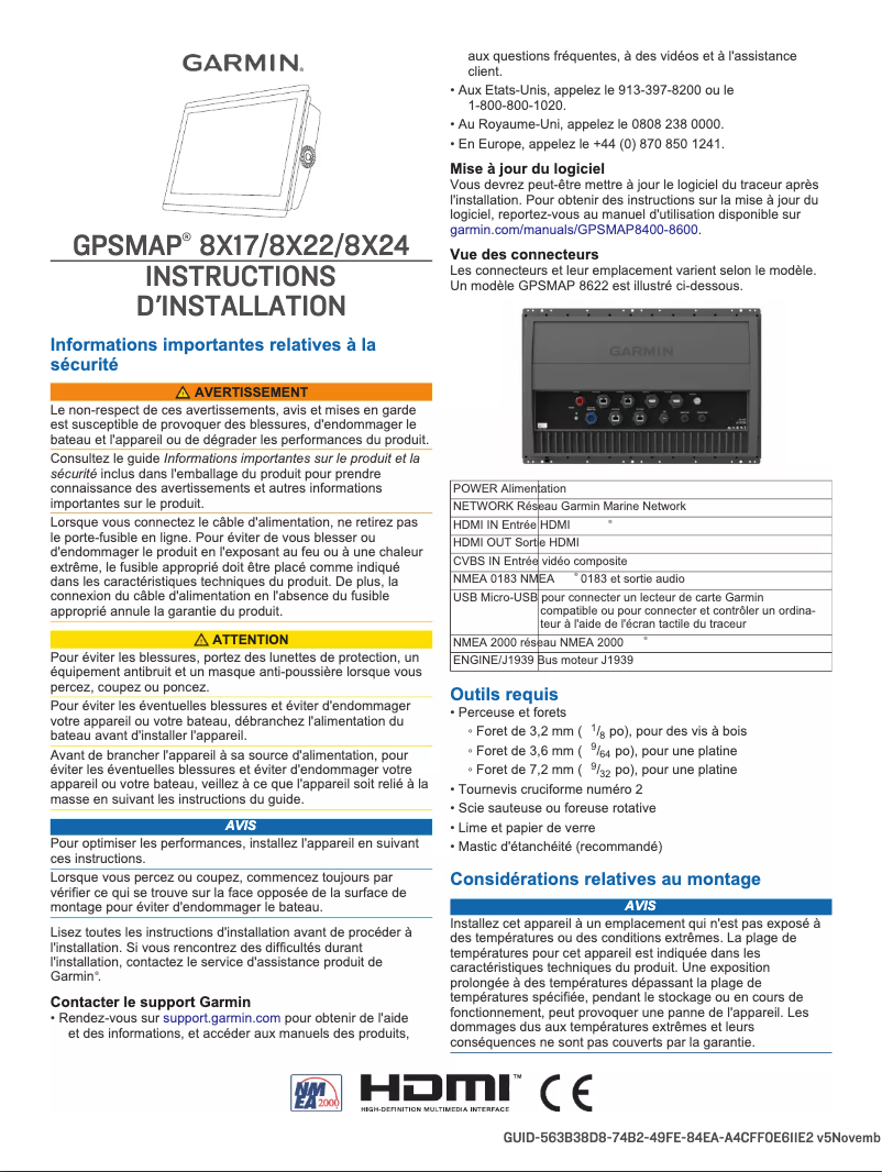 Page 1 of the manual Installation Guide Garmin GPSMAP 8424 MFD