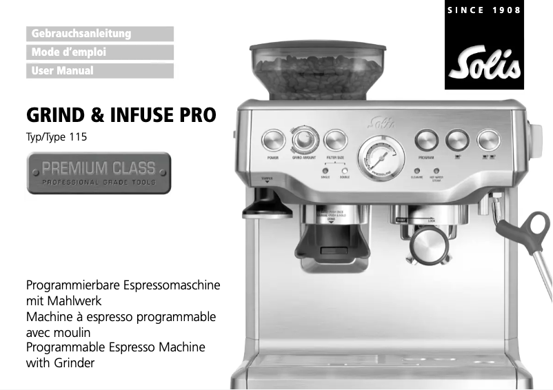 First page image of the manual for Grind & Infuse Pro