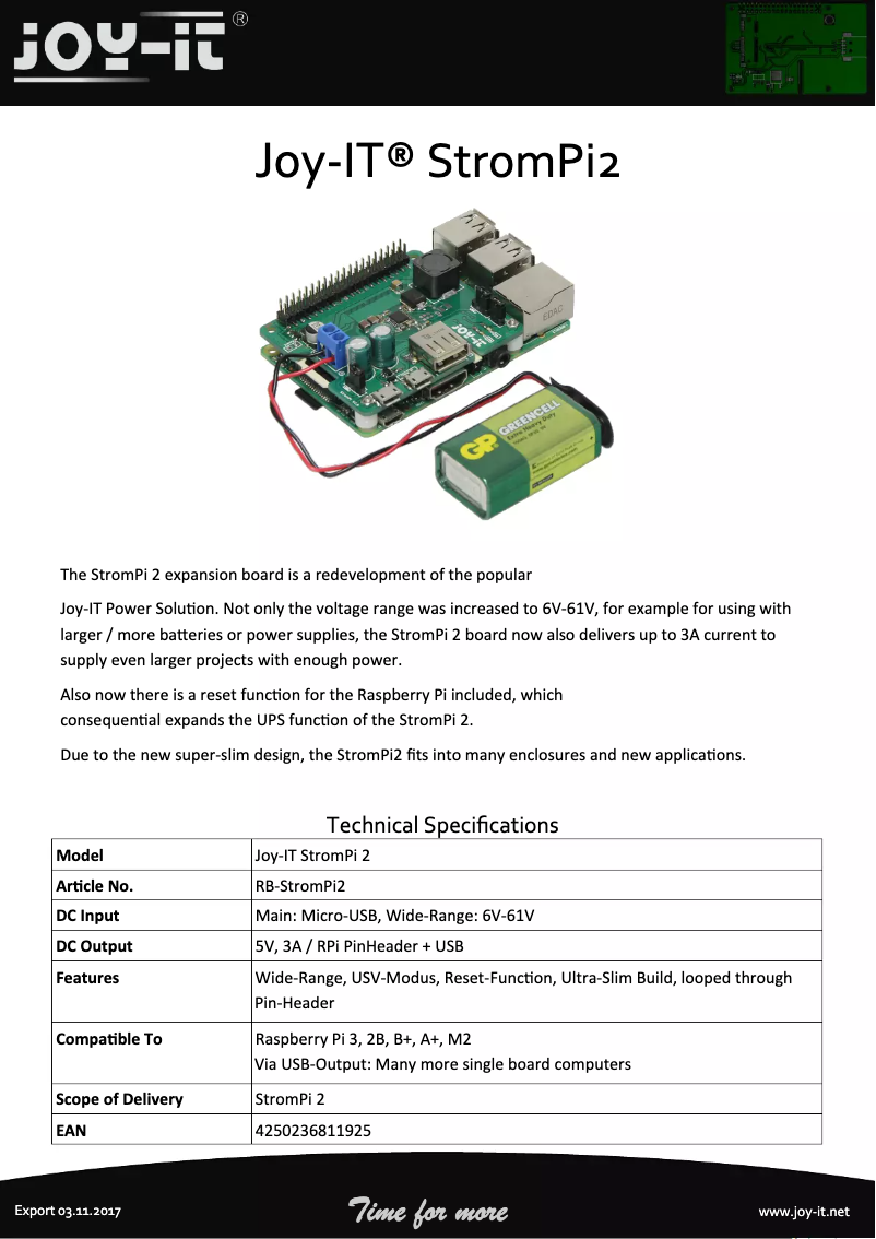 Image de la première page du manuel de l'appareil RB-STROMPI2