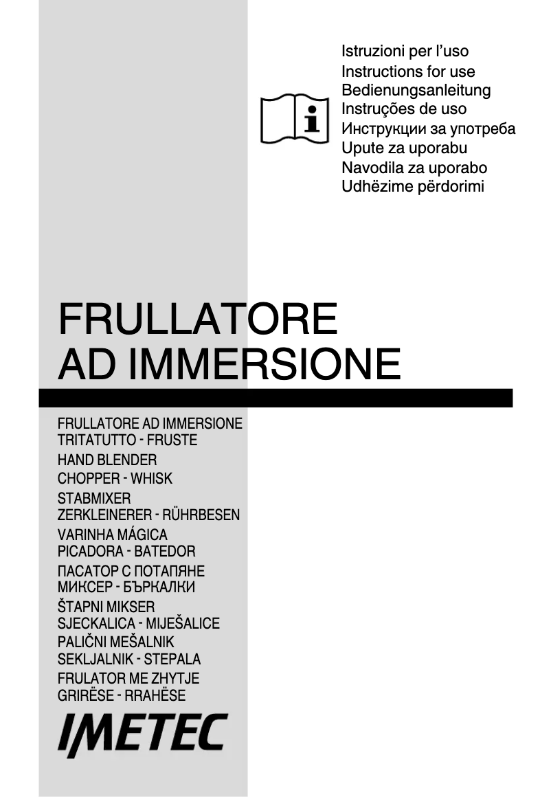 Page 1 of the manual User Manual Imetec HB 1000