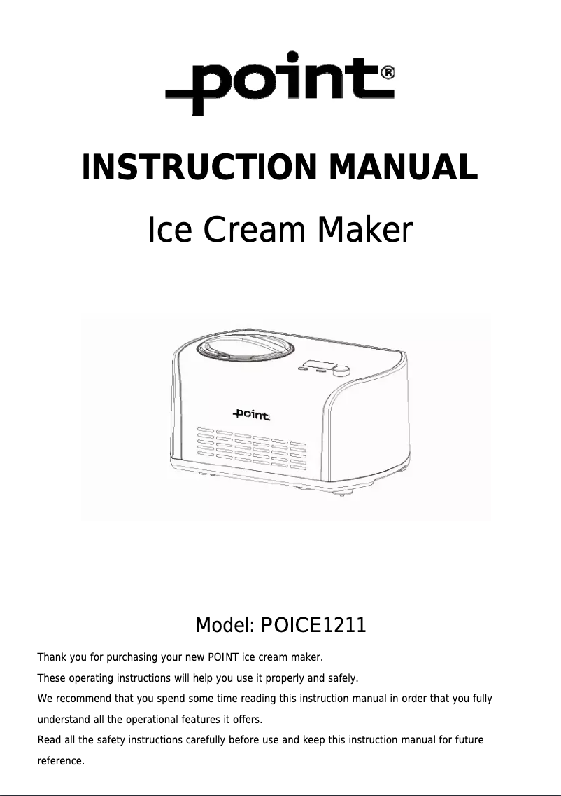 Page 1 of the manual User Manual Point POICE1211