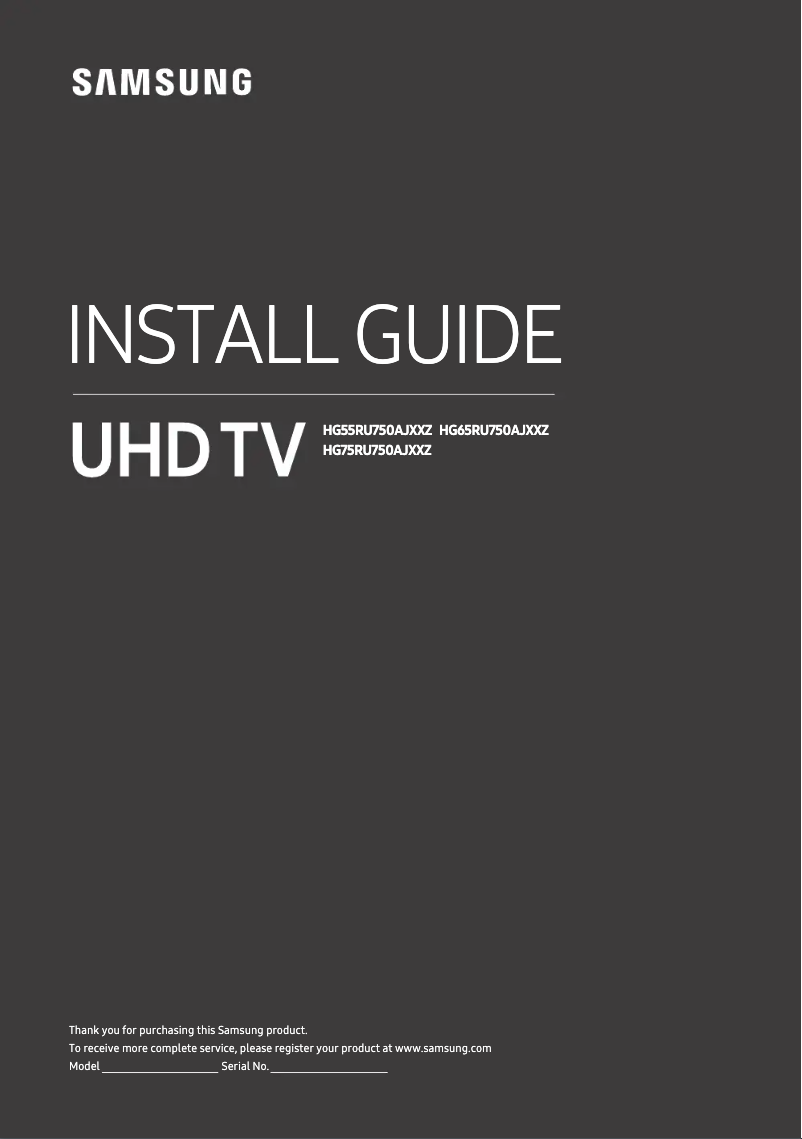 First page image of the manual for HG75RU750AJ