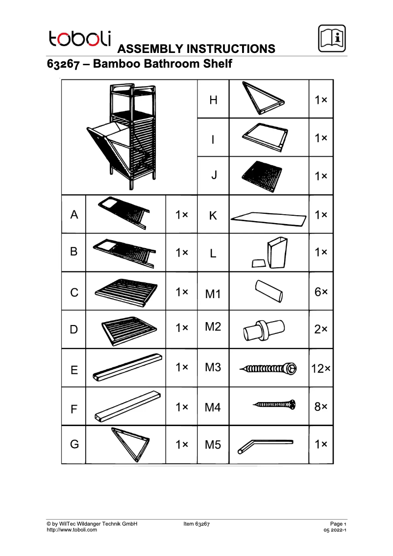 First page image of the manual for 63267