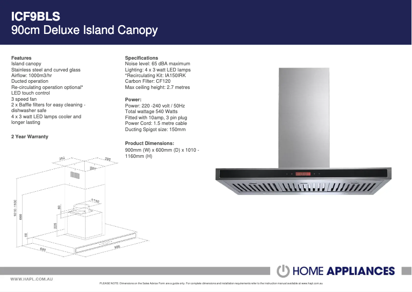 Image de la première page du manuel de l'appareil ICF9BLS