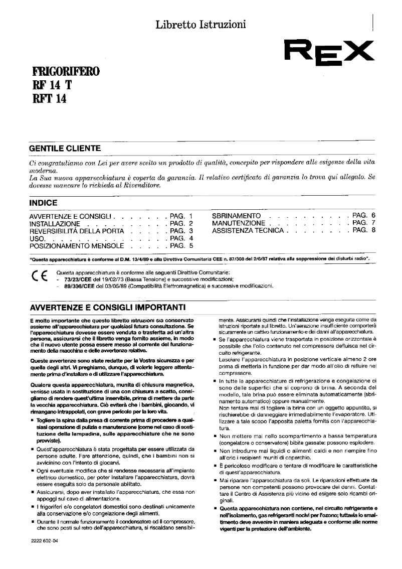 Page 1 of the manual User Manual Rex RF14T