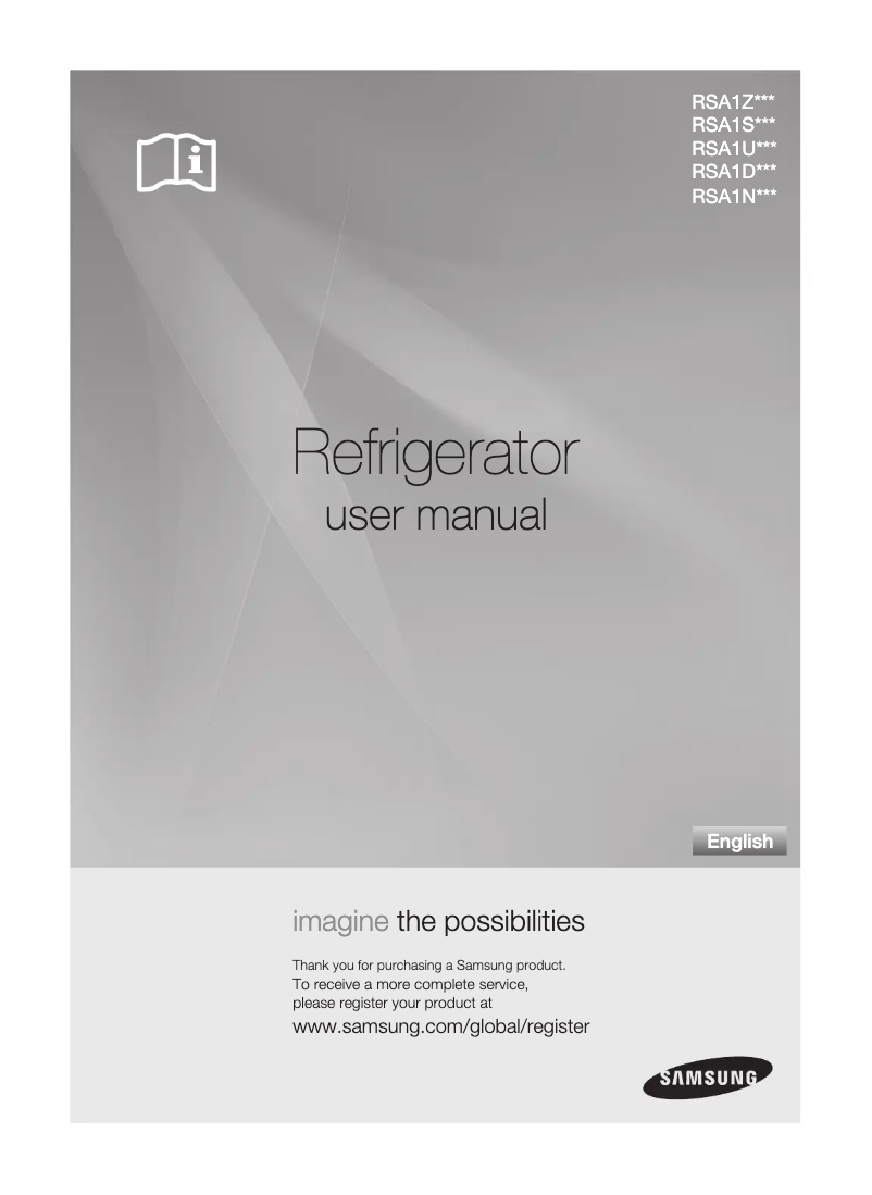 First page image of the manual for RSA1WTPE