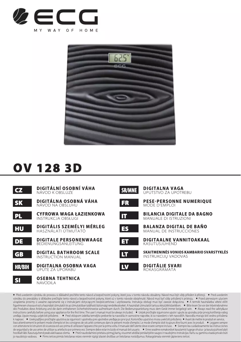First page image of the manual for OV 128 3D