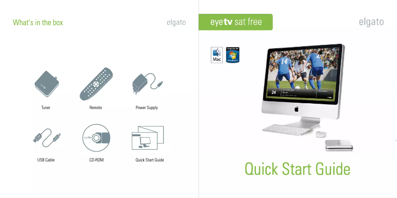 First page image of the manual for EyeTV Sat Free