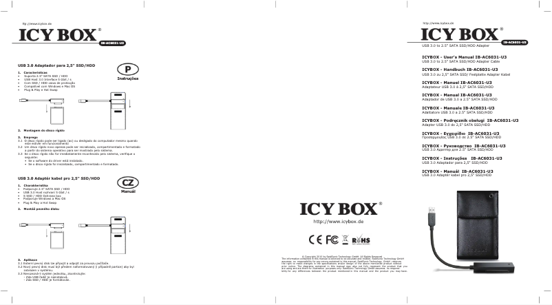 Page 1 of the manual User Manual Icy Box IB-AC6031-U3